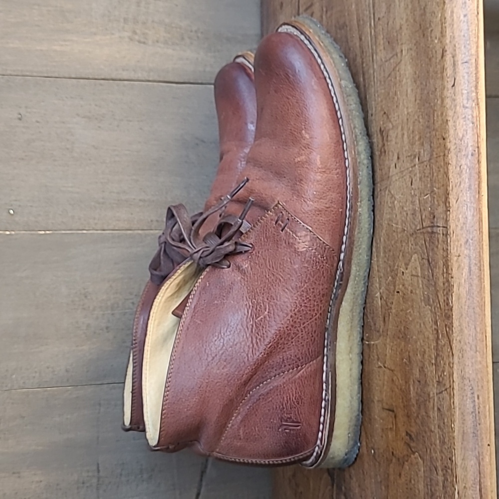 Frye Philip Crepe Chukka Boot Men's sz 11.5D Brown Leather Lace Up Shoes - Picture 4 of 12